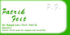 patrik feit business card